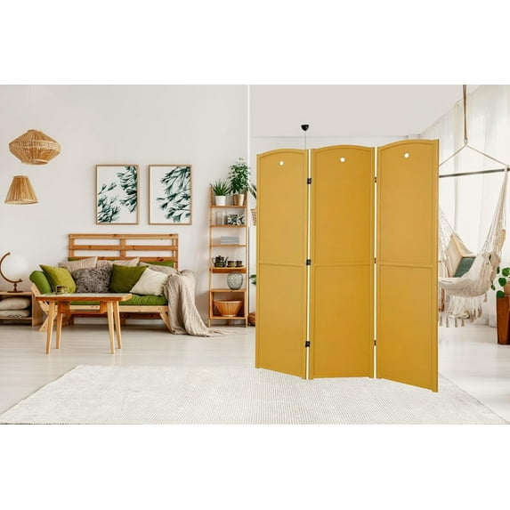 Legacy Decor Solid Wood Childrens 3 Panel Room Divider 71" Tall, Honey Color, Freestanding