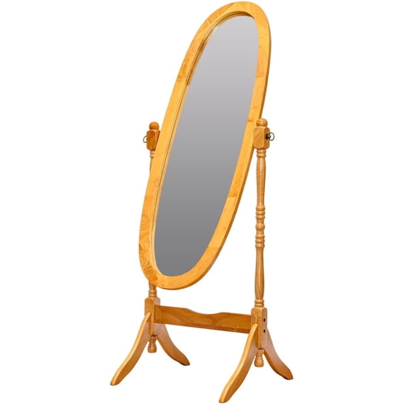 Legacy Decor Swivel Full Length Wood Cheval Floor Mirror Oak Finish