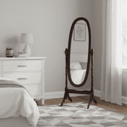 Legacy Decor Swivel Full Length Wood Cheval Floor Mirror in Espresso