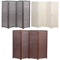 thumbnail image 1 of Legacy Decor Room Divider Wood and Bamboo Weave 3 Panel, Natural Color, 71" Tall, 1 of 5