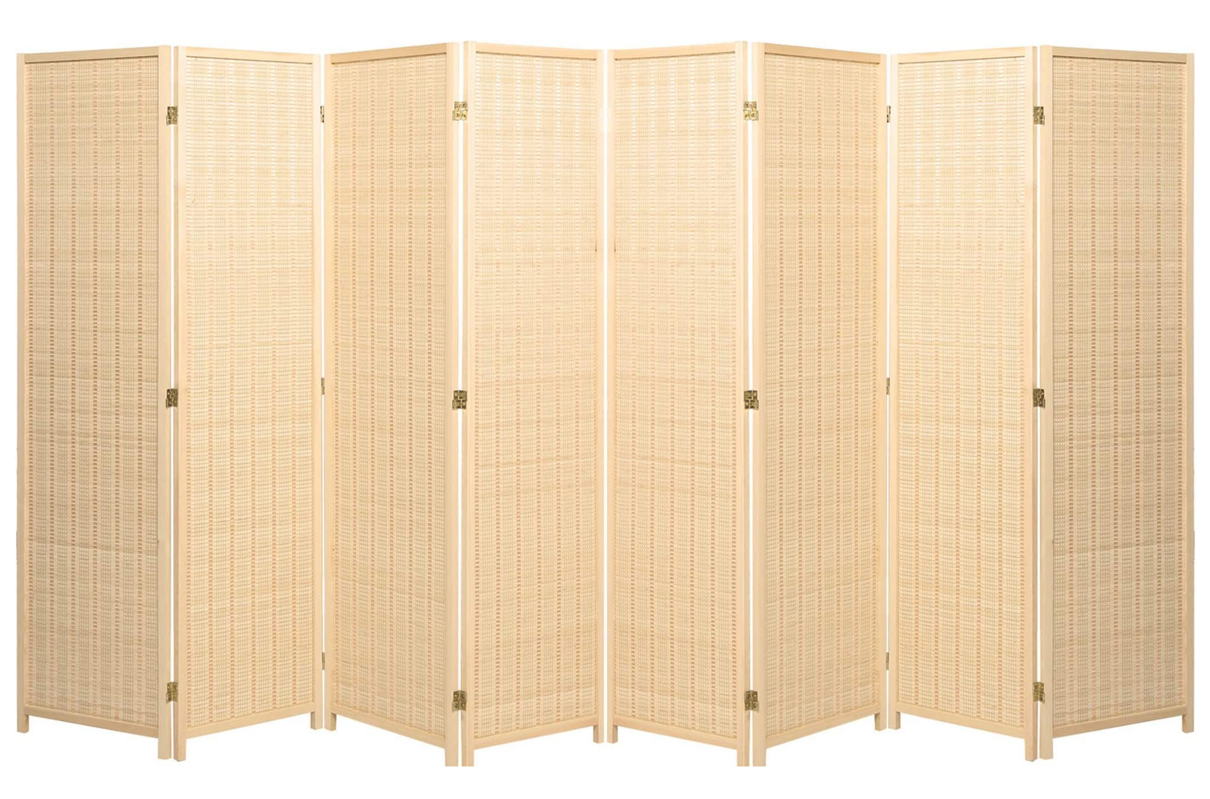 Legacy Decor Wood and Bamboo Weave 8 Panel Room Divider, 71" Tall, Natural Color - image 1 of 4
