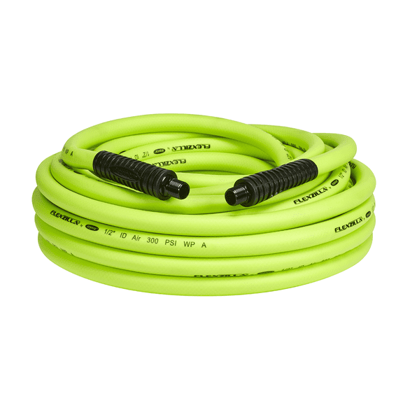 Legacy Flexzilla HFZ1250YW3 Air Hose, 1/2 Inch x 50 Ft Length, Lightweight Hybrid Polymer Construction, Extreme Flexibility, All Weather Use, Kink Resistant, Hi-Vis Yellow