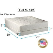 Legacy Full Extra Long size (54"x80"x8") Mattress and Low Profile Box Spring Set - Fully Assembled, Good for your back, Superior Quality - Long Lasting and 2 Sided by Dream Solutions USA
