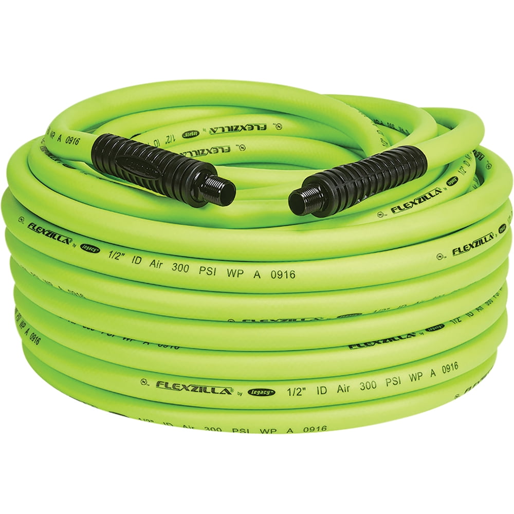 Legacy HFZ12100YW3 1/2" X 100' Flexzilla ZillaGreen Air Hose with 3/8" Ends LEG-HFZ12100YW3