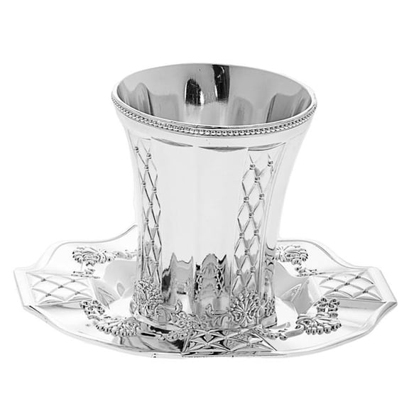 Legacy Judaica 810 Kiddush Cup with Tray Silver Plated