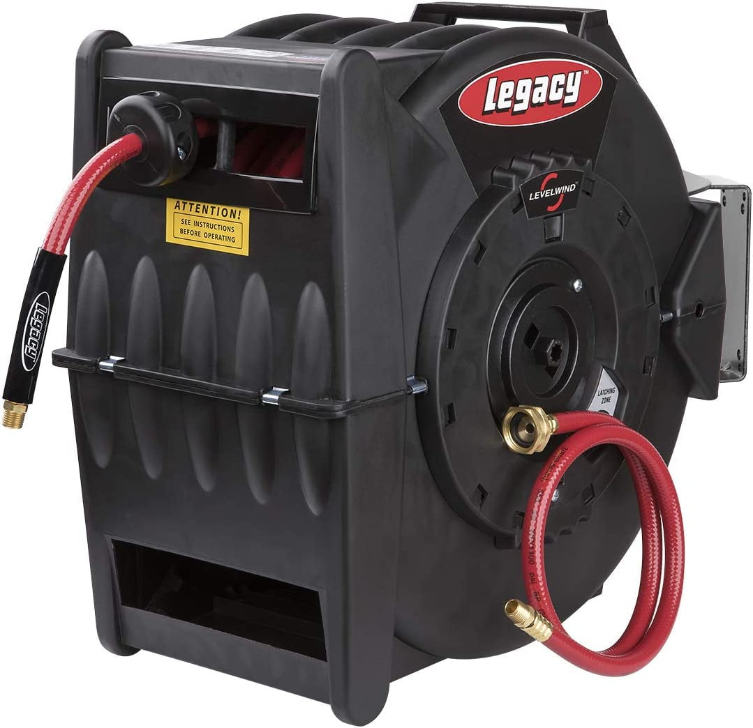 Legacy Levelwind Retractable Air Hose Reel, 3/8 in. x 100 ft., PVC
