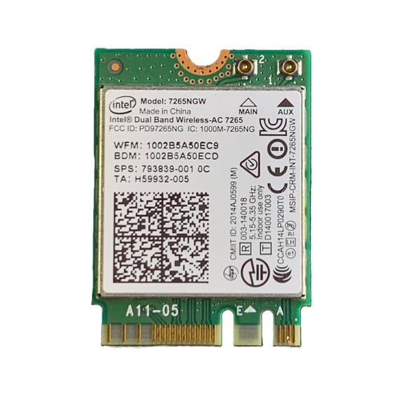 Legacy M.2 Wi-Fi Adapter for Intel 7265 Wireless-AC | 867Mbps WiFi with Bluetooth 4.0 | 2.4GHz & 5GHz Network Card | 7265NGW Internal PC Wi-Fi Adapter