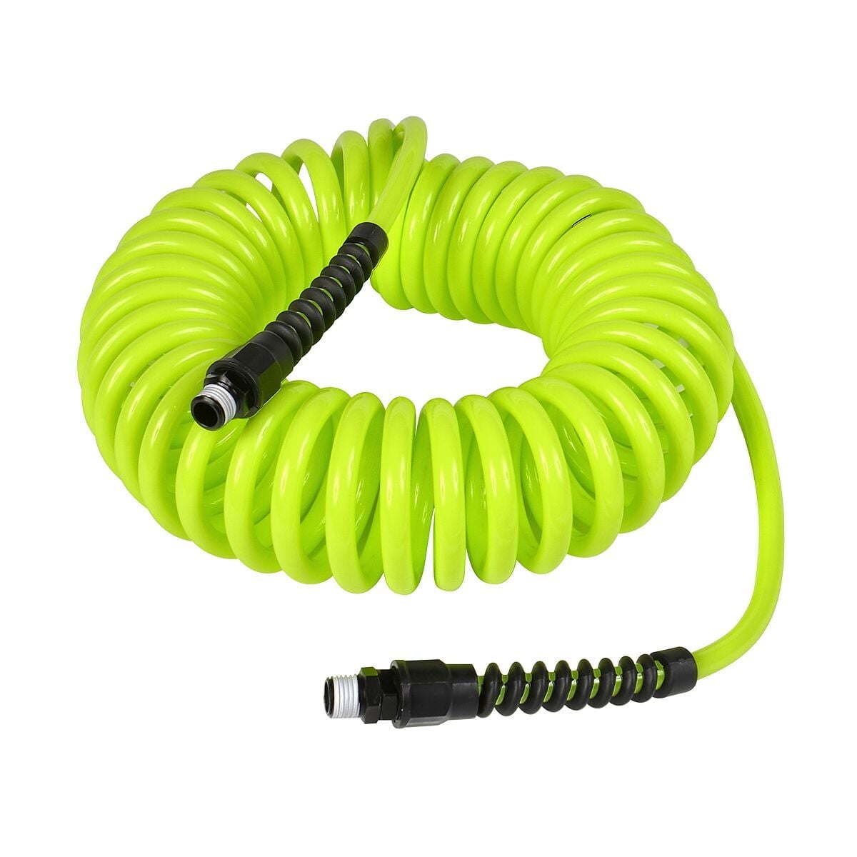 Flexzilla Polyurethane Recoil Air Hose, 1/4" x 25' with 1/4" MNPT Fittings