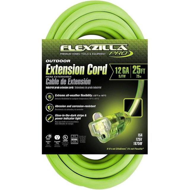Legacy Manufacturing FZ512825 Flexzilla Pro Extension Cord, 12/3 Awg
