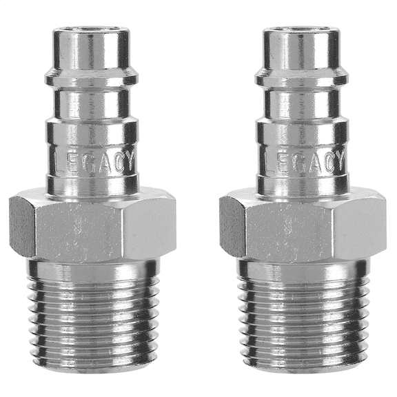Legacy Manufacturing Flexzilla Pro High Flow Plug, 1/4" Body, 3/8" MNPT, 2-Pack