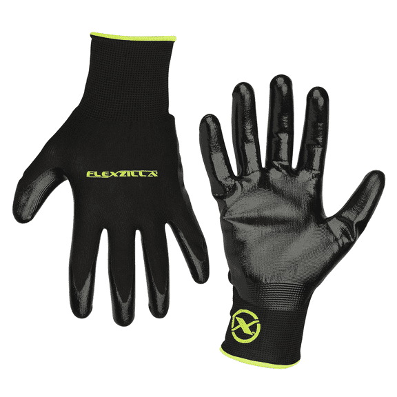 Legacy Manufacturing Flexzilla Nitrile Dip Gloves, Black, 6-Pack, XL