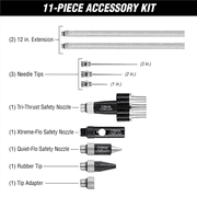 Legacy Manufacturing Flexzilla X3 Blow Gun Kit 11-Piece, ZillaGreen