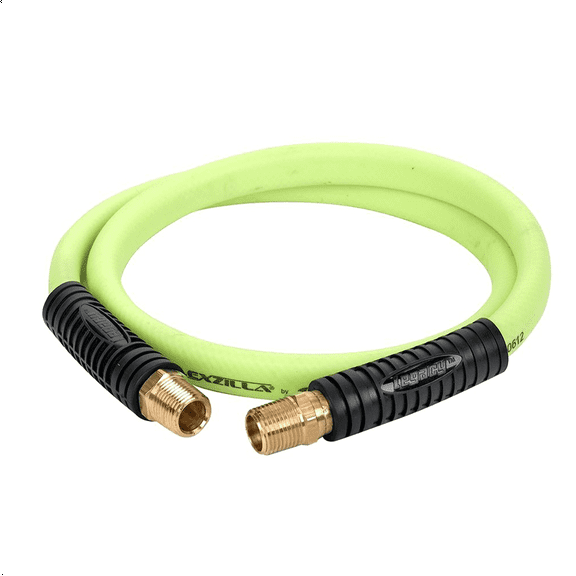 Flexzilla Whip Hose with Swivel, 1/2" x 4' (1/2" MNPT Swivel x 1/2" MNPT Fittings), ZillaGreen