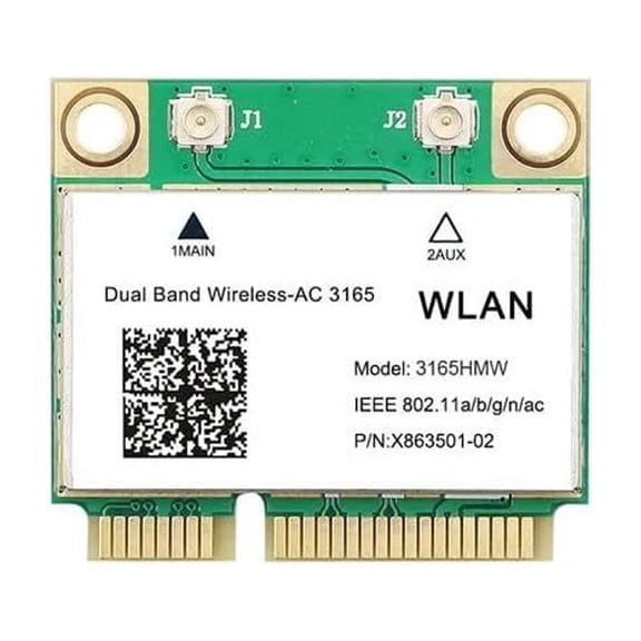 Legacy Mini-PCIe Wi-Fi Card for Intel 3165 | Half Mini PCIe Network Card | 433 Mbps with Bluetooth 4.0 Support | HMC WLAN Replacement Part 3165.HMWG Wi-Fi Card 3165HMW