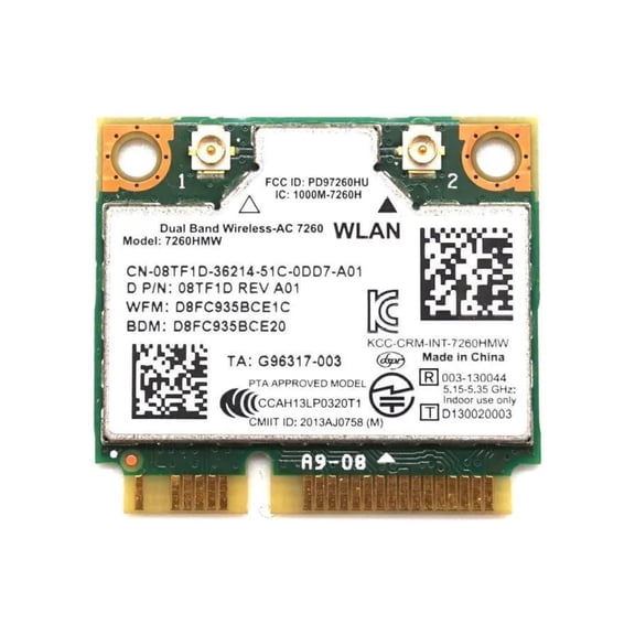Legacy Mini-PCIe Wi-Fi Card for Intel 7260 | Half Mini PCIe Network Card | 867 Mbps with Bluetooth 4.0 Support | HMC WLAN Replacement Part 7260.HMWG Wi-Fi Card 7260HMW