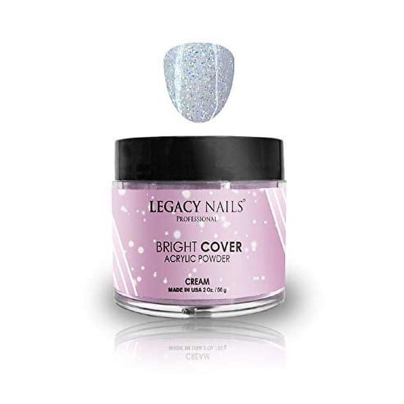 Legacy Nails Bright Cover Acrylic Powder Aurora,Green,Blue,Sunny,Amber, Cream 2oz (Cream)