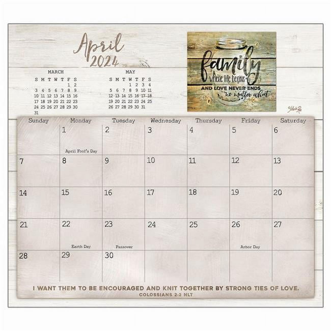 Legacy Publishing Group, Faith and Family 2024 Calendar Pad
