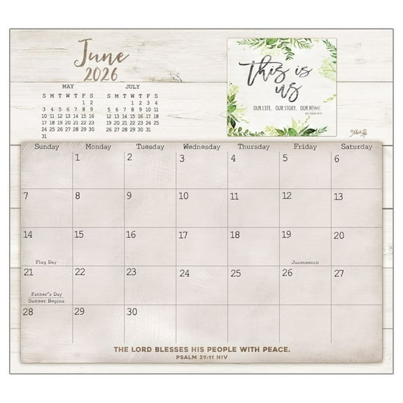 Legacy Publishing Group, Faith and Family by Marla Rae 2026 Magnetic Calendar, 9.38'' X 8.38'', 12-Month Calendar with Perfect Binding