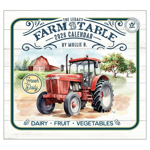 Legacy Publishing Group, Farm to Table by Mollie B 2026 Wall Calendar, 13.38'' X 12.13'', 12-Month Calendar with Stapled Binding