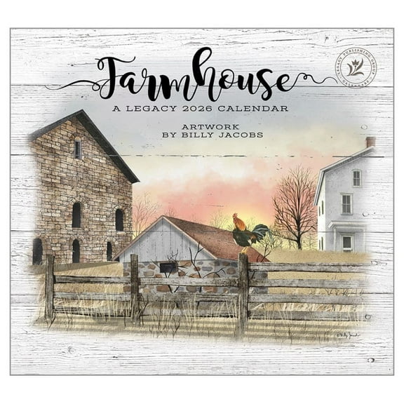 Legacy Publishing Group, Farmhouse by Billy Jacobs 2026 Wall Calendar, 13.38'' X 12.13'', 12-Month Calendar with Stapled Binding
