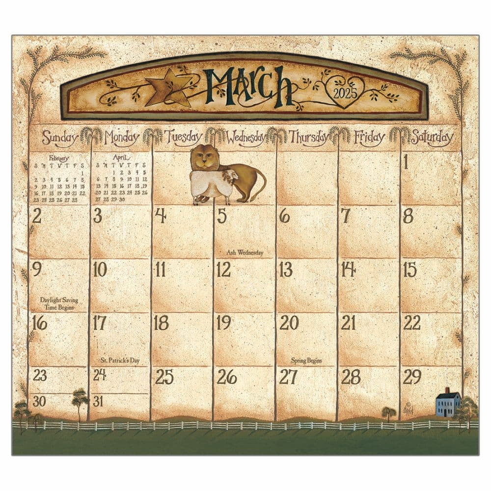 Legacy Publishing Group, Folk Art by David Harden Magnetic 2025 Desk Pad