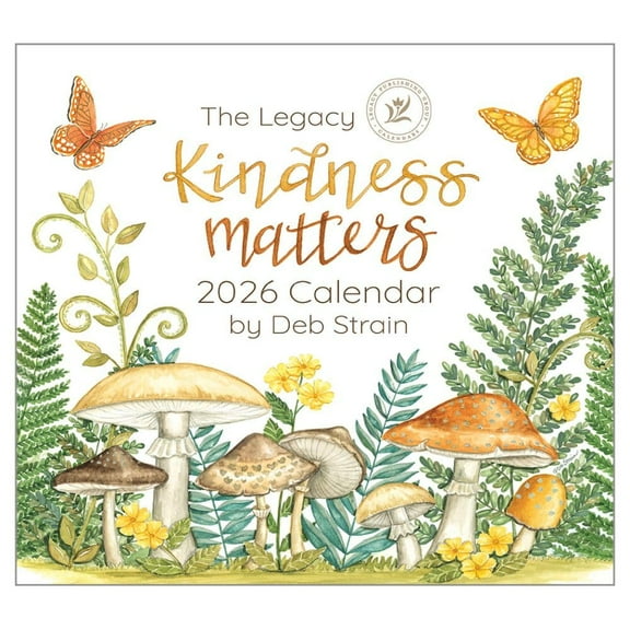 Legacy Publishing Group, Kindness Matters by Deb Strain 2026 Wall Calendar, 13.38'' X 12.13'', 12-Month Calendar with Stapled Binding