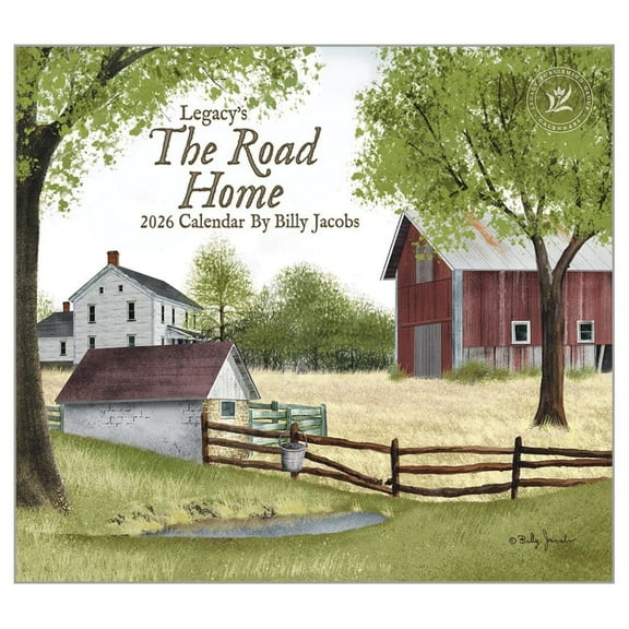 Legacy Publishing Group, Road Home by Billy Jacobs 2026 Mini Wall Calendar, 6.75'' X 6'', 12-Month Calendar with Stapled Binding