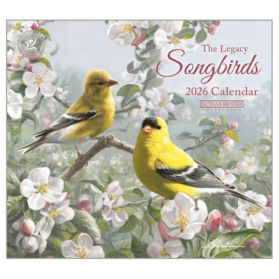 Legacy Publishing Group, Songbirds by Hautman Brothers 2026 Mini Wall Calendar, 6.75'' X 6'', 12-Month Calendar with Perfect Binding