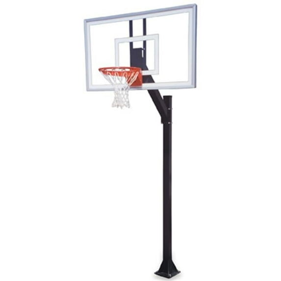 Legacy Select-BP Steel-Acrylic In Ground Fixed Height Basketball System, Royal Blue