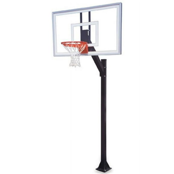 Legacy Select-BP Steel-Acrylic In Ground Fixed Height Basketball System, Sienna Orange