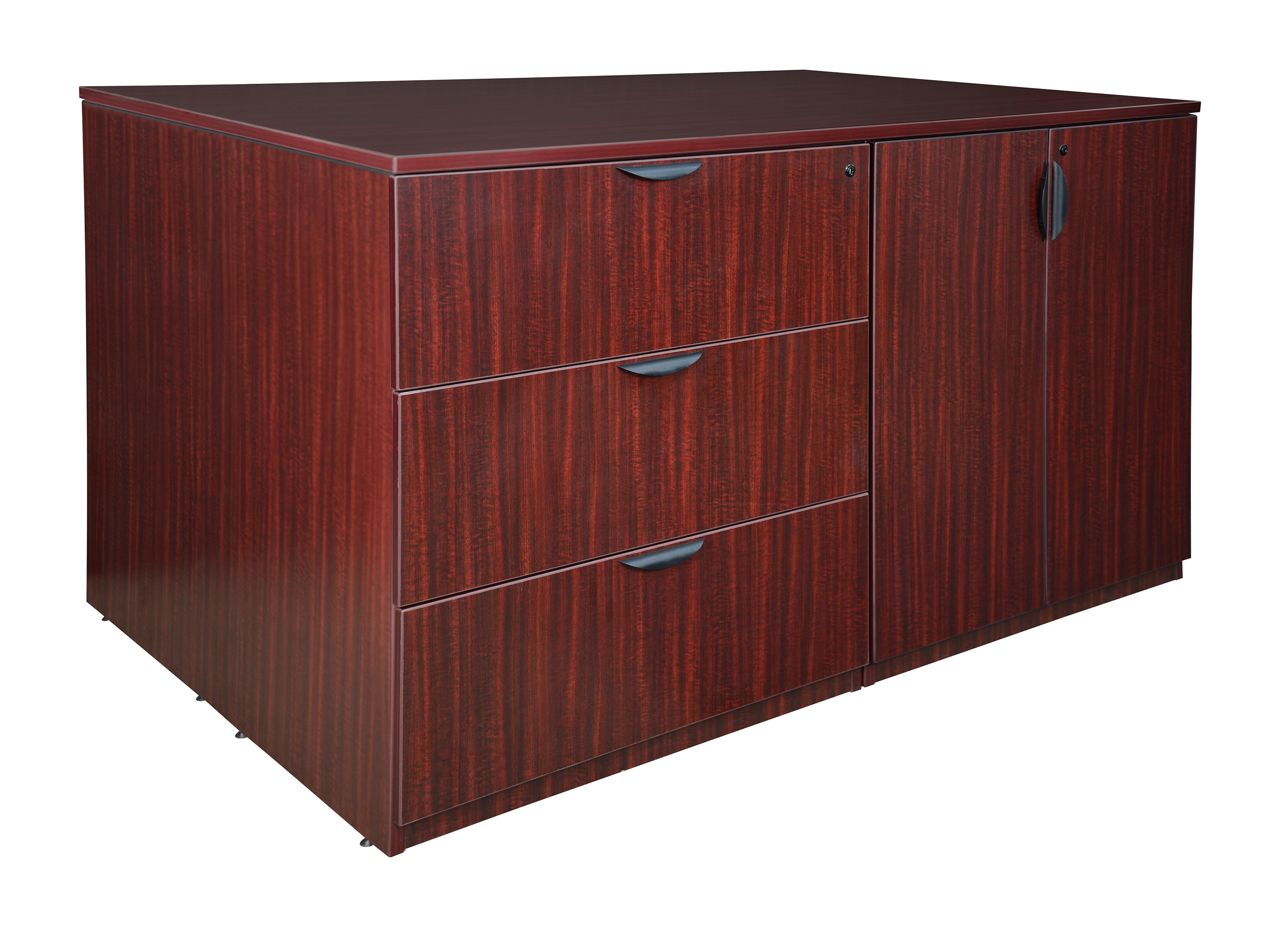 Legacy Stand Up 2 Storage Cabinet/ 2 Lateral File Quad- Mahogany - image 1 of 2