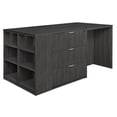 thumbnail image 1 of Legacy Stand Up Lateral File & 3 Desk Quad with Bookcase End, Ash Grey, 1 of 1