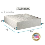 Legacy Twin 39"x75"x8" Mattress and Low Profile Box Spring Set - Fully Assembled, Good for your back, Superior Quality - One Sided - None Flip by Dream Solutions USA