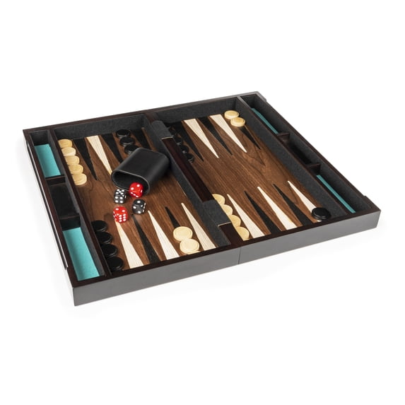 Legacy Wooden Backgammon Classic 2-Player Original Board Game Set with Cups and Dice, for Kids and Adults Aged 8 and up