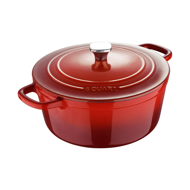 INSTANT 6 qt. Red Enameled Cast Iron Precision Electric Dutch Oven Multi- Cooker with Lid 140-0038-01 - The Home Depot