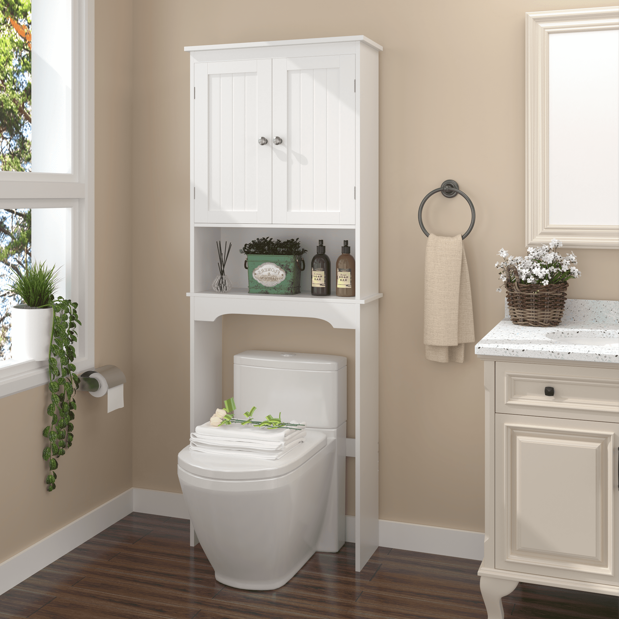 Legahome Bathroom Organizer Cabinet, Home Over-The-Toilet Storage with ...