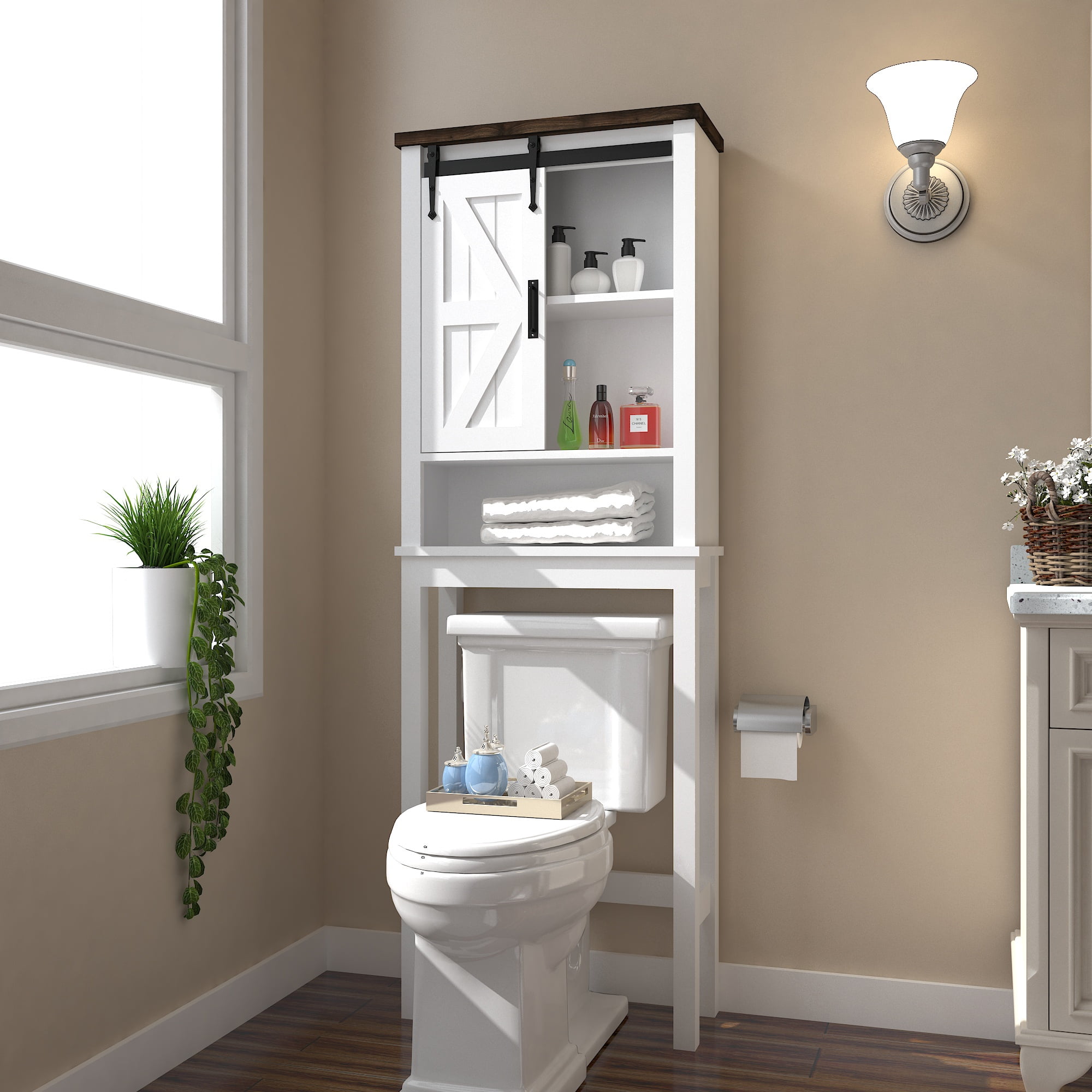 Legahome Bathroom Organizer Cabinet, Home Over-The-Toilet Storage with ...