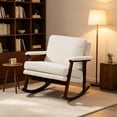 thumbnail image 1 of Legahome Nursery Rocking Chair, Teddy Upholstered Rocking Accent Chair with 23.6"Extra Wide Seat, Thick Cushion and Solid Wood Frame, Modern Accent Glider Rocker for Living Room, Reading Room, White, 1 of 9