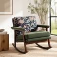 thumbnail image 1 of Legahome Nursery Rocking Chair, Velvet Upholstered Rocking Accent Chair with 23.6"Extra Wide Seat, Thick Cushion and Solid Wood Frame, Modern Accent Glider Rocker for Living Room, Reading Room, Green, 1 of 9