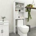thumbnail image 1 of PAPROOS Over the Toilet Storage Cabinet, Bathroom Space Saver Organizer above Toilet with Storage Shelf and 2 Doors, White #5, 1 of 9