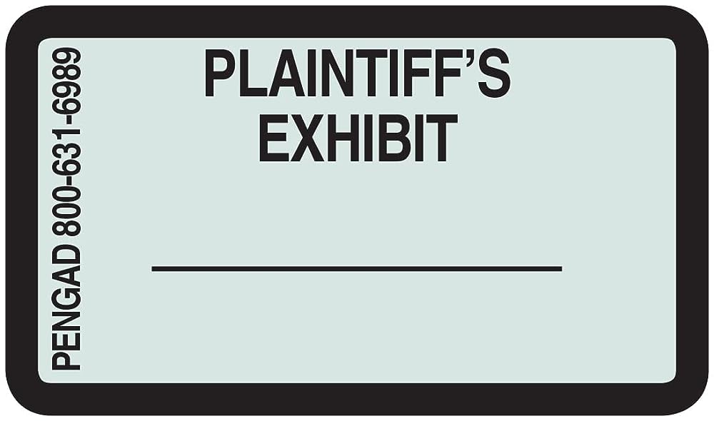 Legal Exhibit Label Stickers, 7/8 X 11/2 Inches, 480 Labels Per Pack