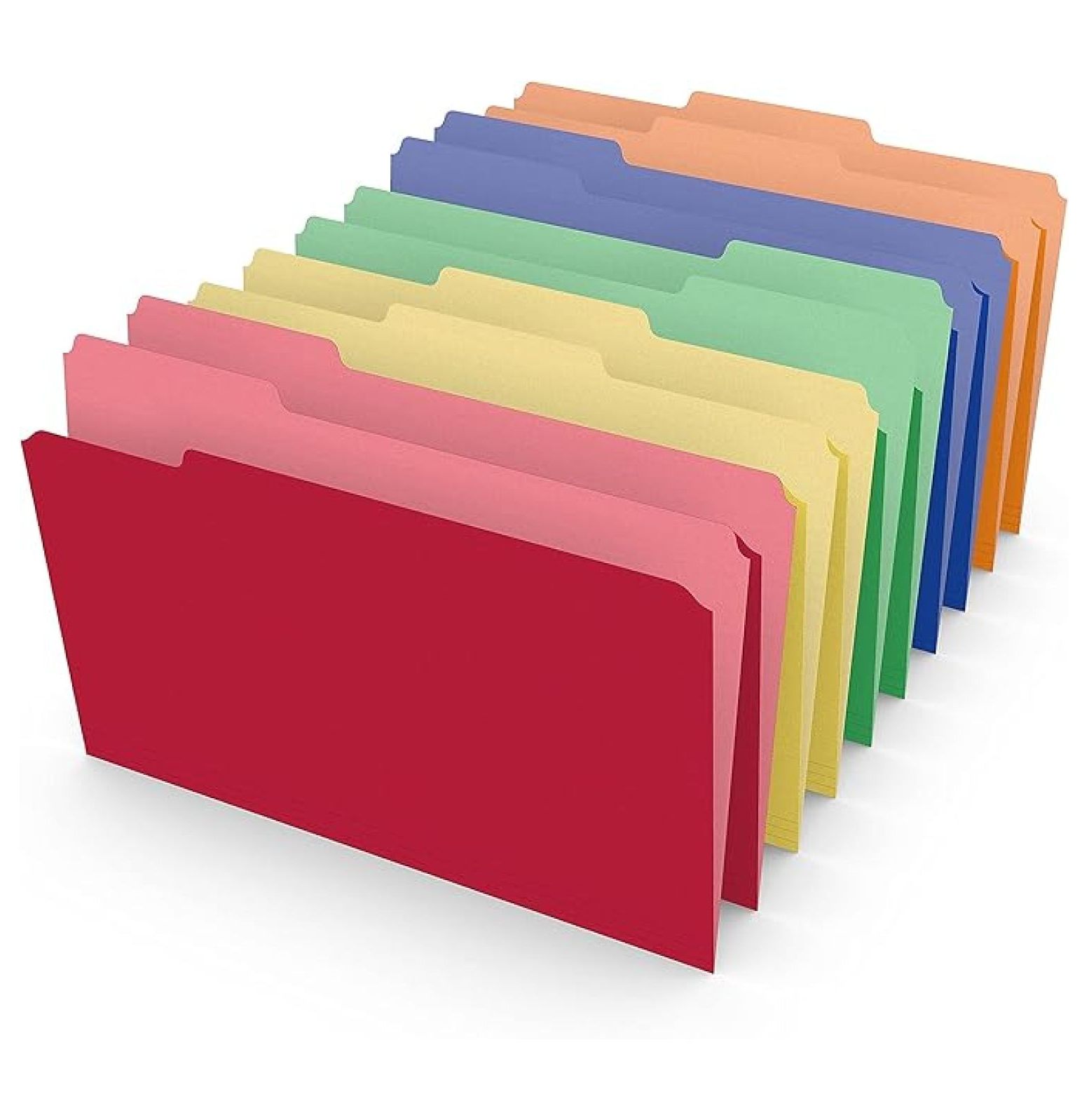 Business Source Heavyweight File Folders, Letter Size, 1/3-Cut Tabs, 14pt Stock, Assorted Colors, 50 Per Box