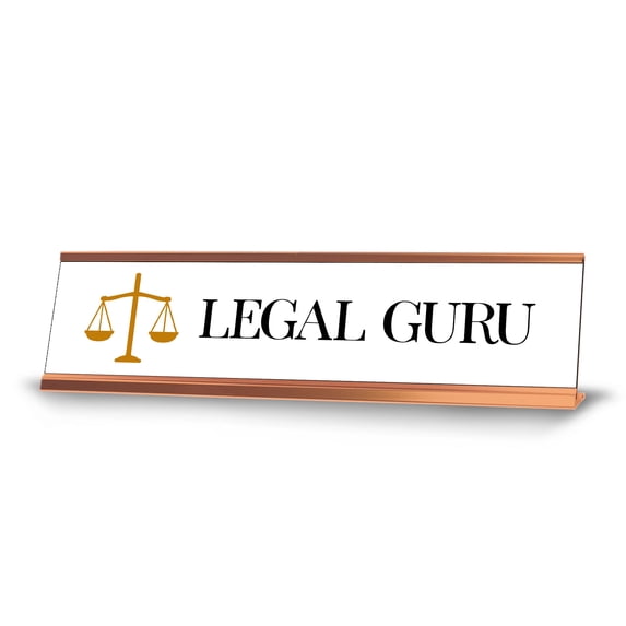 Legal Guru, Gold frame, Novelty Nameplate Desk Sign (2x8¨)