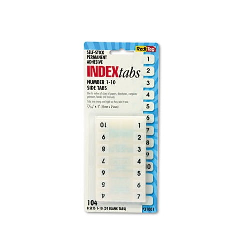 Legal Index Tabs 1/12Cut Tabs, 110, White, 0.44" Wide, 104/Pack