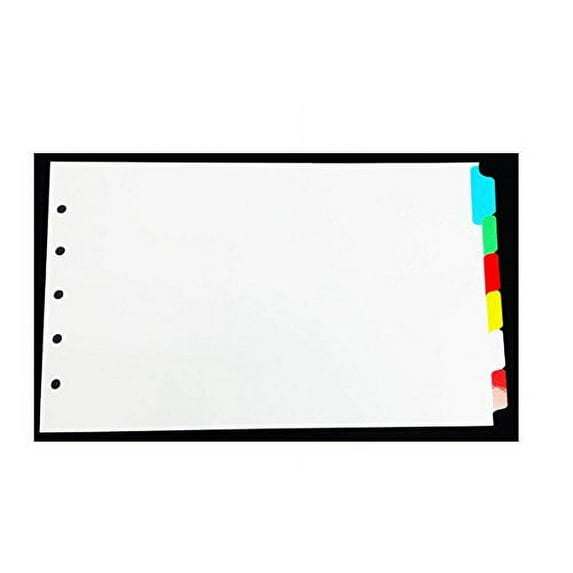 Legal Landscape Color Blank Tabs, 6 Per Set, for Landscape or Horizontal Binders, for Legal Size Paper, 5 Hole Punched.