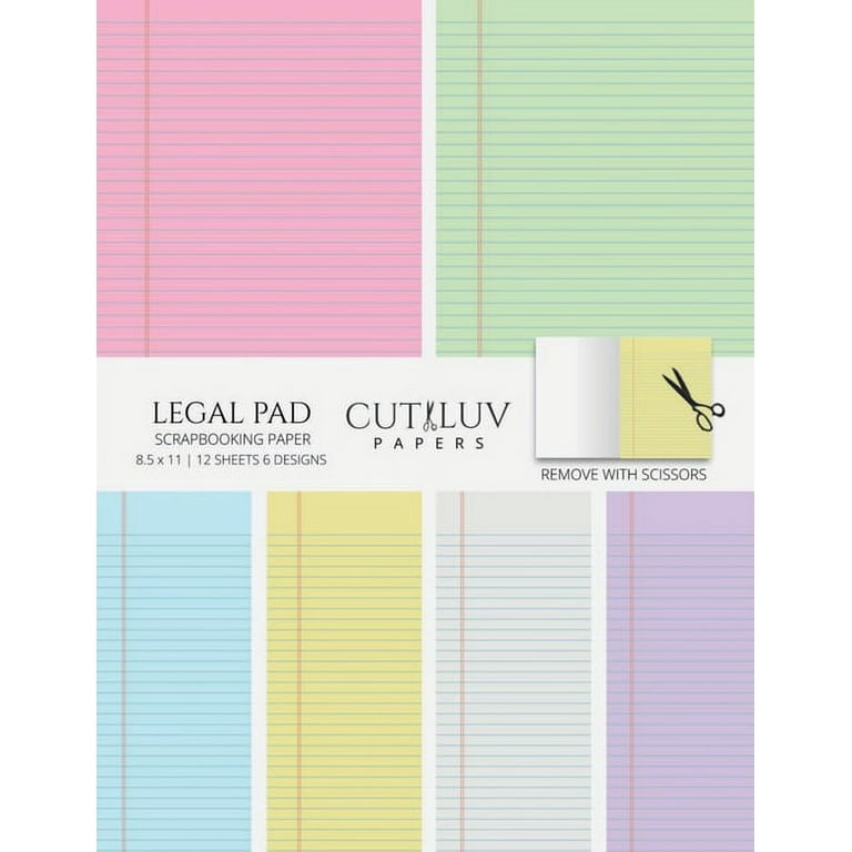 Legal Pad Collage Paper for Scrapbooking: Back To School Office Themed Decorative Paper for Crafting [Book]