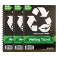 thumbnail image 1 of Legal Pads 6" x 9" Wide Ruled, 100 Sheets Per Pad, 3-Pack Recycled Writing Tablets, Hard Back Notepads, Office Supplies for Teens & Adults, Spiral, 1 of 9