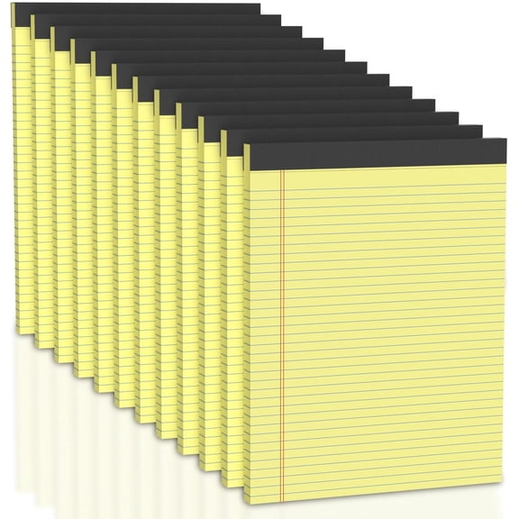Legal Pads 8.5 x 11 College Ruled, 12 Pack Yellow Legal Note Pads 8.5 x 11 Perforated Paper Tablets 8-1/2 x 11 Narrow Ruled Writing Note Pads 30 Sheets Pads of Paper Notepads Yellow Notebook Notepad