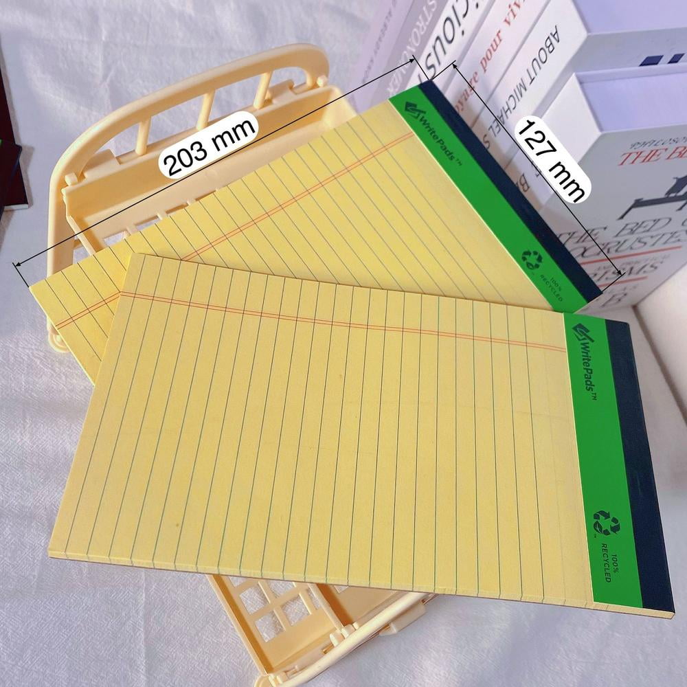 Legal Pads Wide Ruled 4 Pack, Lined Note Pads Canany Yellow Paper