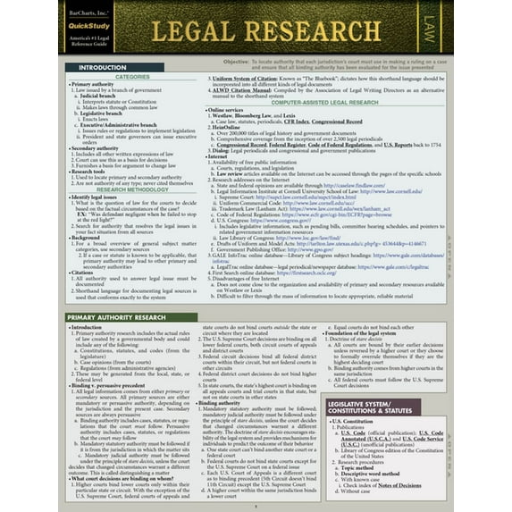 Legal Research : a QuickStudy Laminated Law Reference